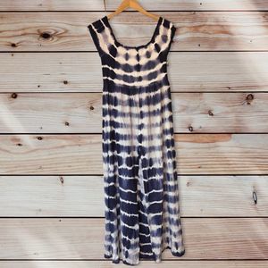 Boho me tie dye smocked maxi dress